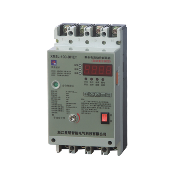 自動(dòng)重合閘型智能三相剩余電流動(dòng)作斷路器集成了傳統(tǒng)的斷路器（熔斷器）、接觸器、過(guò)載（或過(guò)壓、漏電等）保護(hù)繼電器、啟動(dòng)器、隔離器等主要功能，具有遠(yuǎn)距離自動(dòng)控制和本地直接控制功能，具有面板顯示及信號(hào)報(bào)警功能，具有過(guò)壓保護(hù)、欠壓保護(hù)、過(guò)流保護(hù)、漏電保護(hù)等功能，具有體積小、可靠性高、短路分?jǐn)嗄芰?qiáng)、飛弧距離短等優(yōu)點(diǎn)。適用于三相四線(xiàn)中性點(diǎn)直接接地TT接地系統(tǒng))的低壓電網(wǎng)。用來(lái)對(duì)人身觸電危險(xiǎn)提供間接接觸保護(hù)，也可對(duì)線(xiàn)路或用電的接地故障、過(guò)電流、短路等進(jìn)行保護(hù)。…